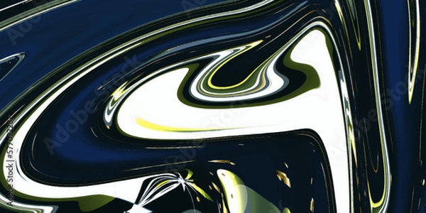 Fototapeta Abstract blue, white background with wavy lines. Abstract colorful blue liquid oil marble picture with glowing effect. Modern banner, fluid trendy background.