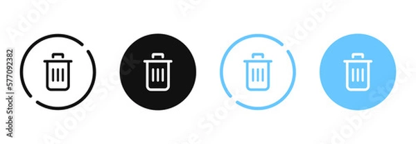 Fototapeta 3d red trash, delete, recycle, cleaning, clean, erase, cross vector icon, symbol, sign, emblem, button, push button on white background for UI UX, website, mobile app.
