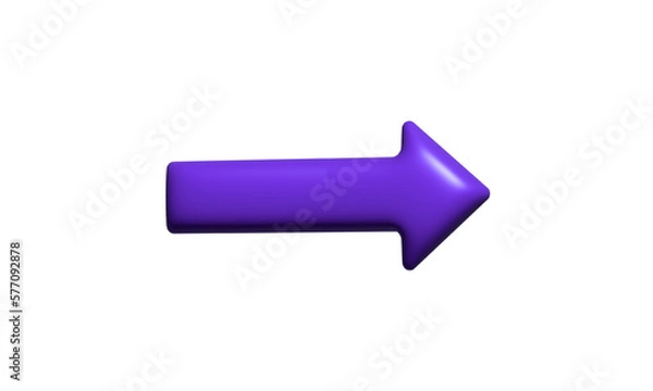 Fototapeta 3D rendering arrow pointer icon