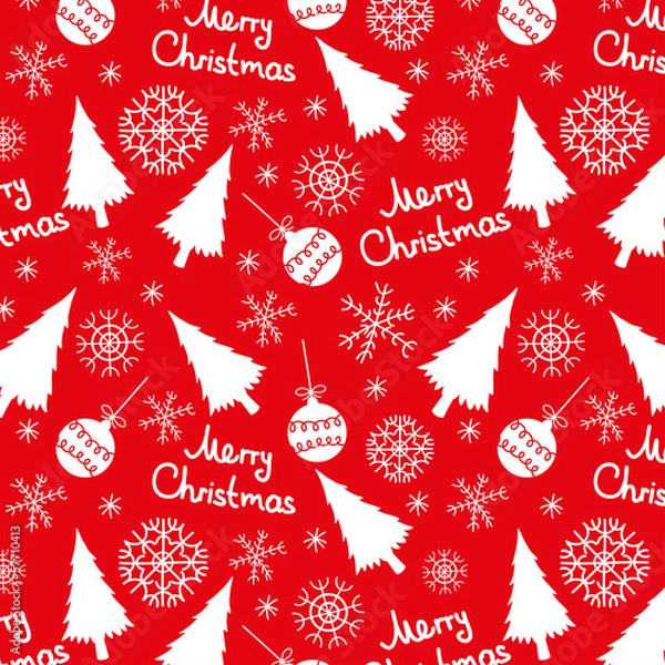 Fototapeta seamless pattern of christmas elements