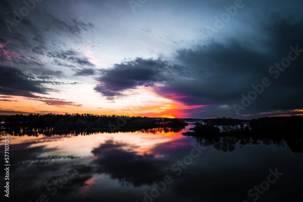 Obraz sunset over the river