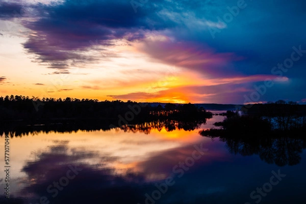 Obraz sunset over the river