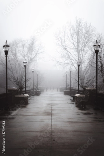 Obraz fog on the river