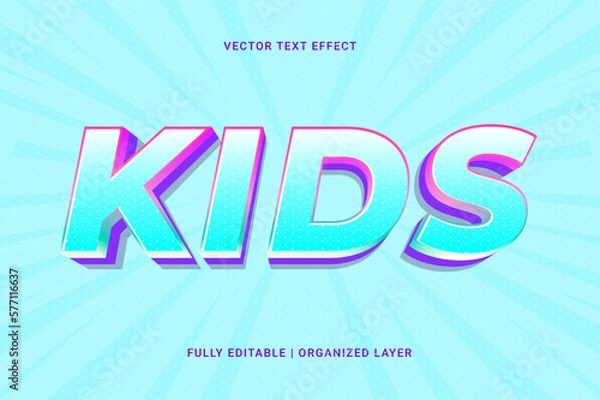 Fototapeta Kids fully editable premium vector text effect