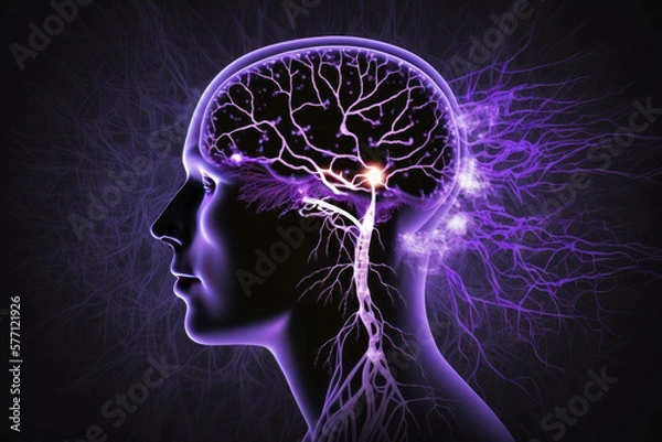 Obraz Spiritual Human Silhouette Neurons Neural Spirituality Exploring the Intersection of Mind and Soul Esoteric