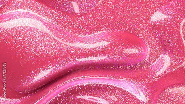 Obraz Glitter pink cream cosmetic smooth perfect neon rose lip gloss background soft plastic texture wave