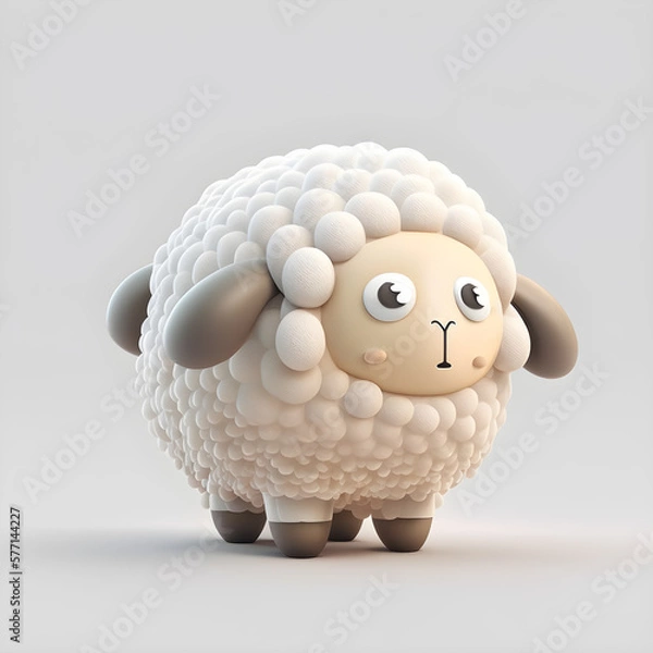 Fototapeta Cute sheep character design generative ai