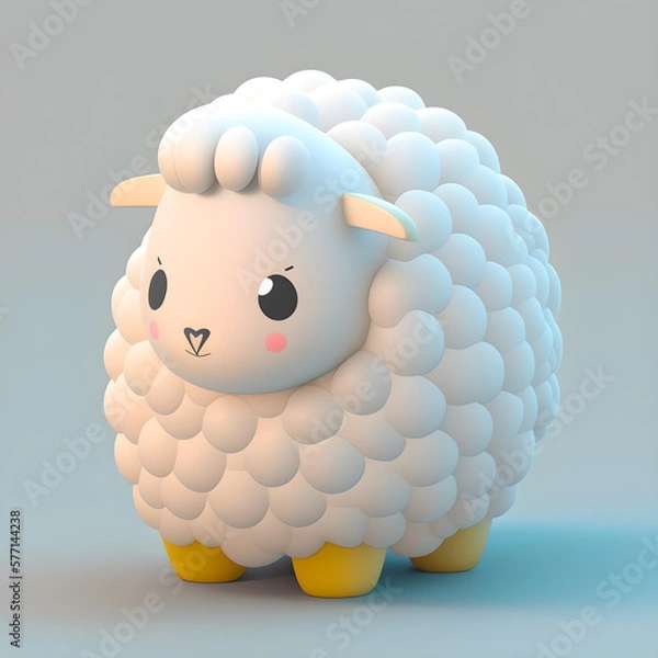 Fototapeta Cute sheep character design generative ai