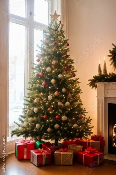 Obraz IA arbol de navidad con regalos, luces y otros objetos.
La magia de la Navidad en nuestro árbol