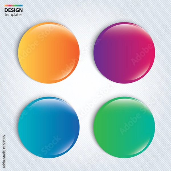 Fototapeta Four colorful glossy badge. vector