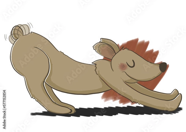 Obraz Stretching Dog cartoon