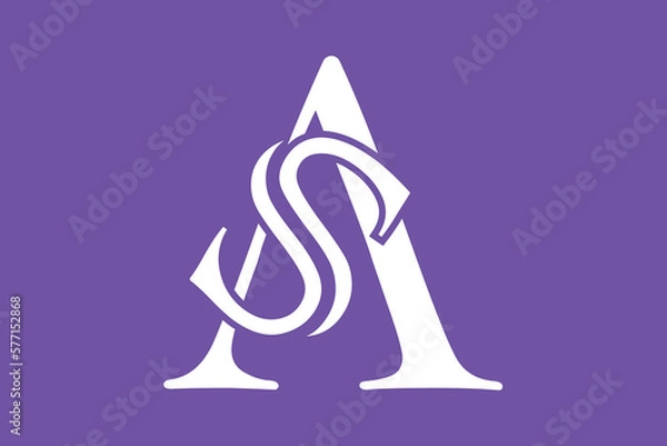 Fototapeta Minimal Innovative Initial AS logo and SA logo. Letter AS SA creative elegant Monogram. Premium Business logo icon.
