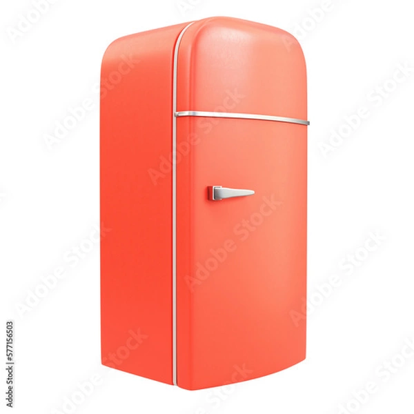 Obraz Red old styled fridge isolated on background