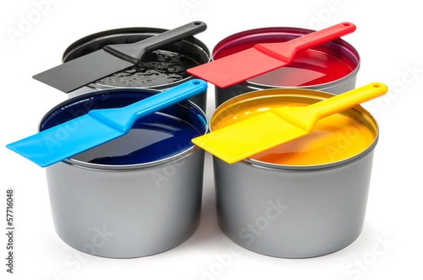 Obraz Printing inks isolated on white background