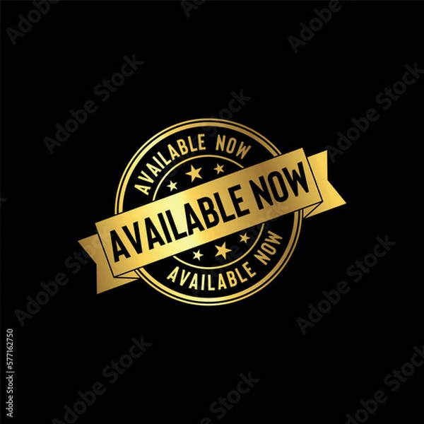 Fototapeta Available Now Golden Stamp Seal Vector Template