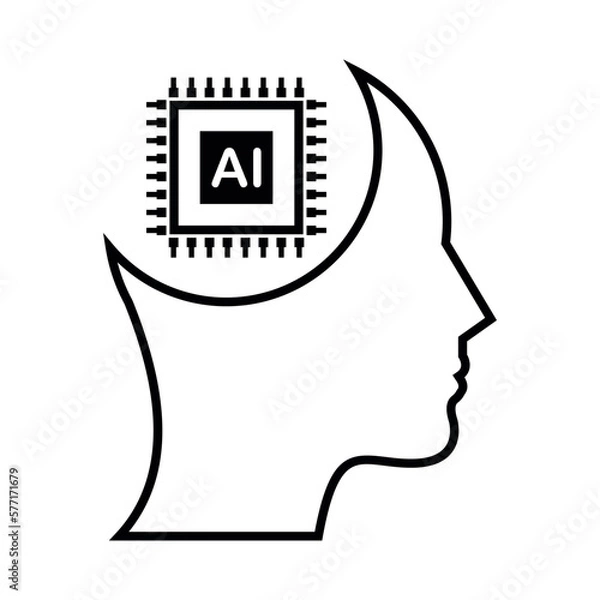 Fototapeta AI. Artificial intelligence. Neural network made with artificial intelligence. Artificial intelligence brain. Vector illustration. 