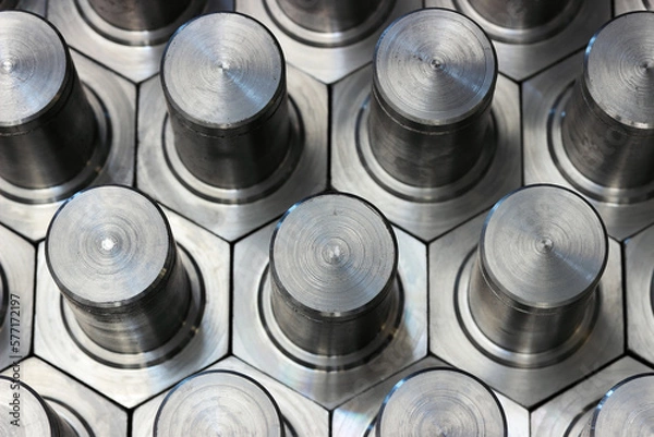 Obraz Metal parts machined on a lathe