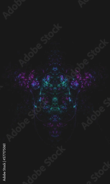 Obraz Abstract illustration with floral geometric symmetric pattern.