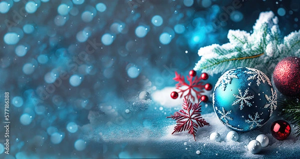 Obraz Christmas Banner. Copy space. AI generated