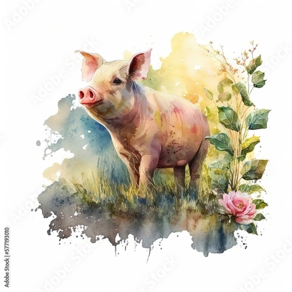 Fototapeta Schwein im Garten