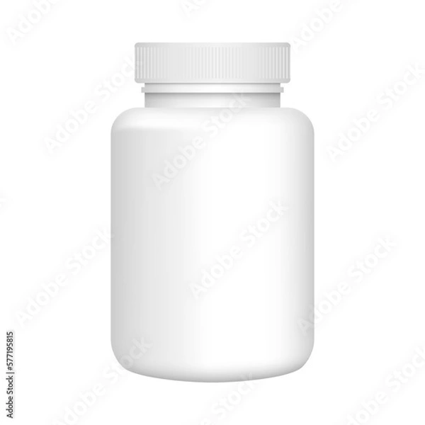 Obraz White pill bottle vector mockup