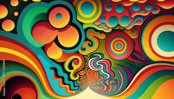 Fototapeta abstract background with circles generated IA