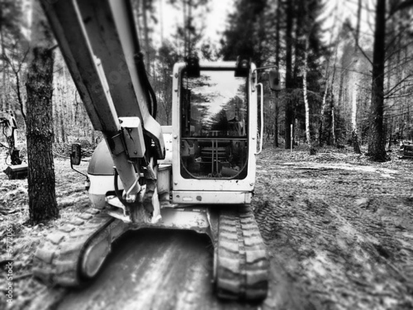 Obraz Bagger im Wald