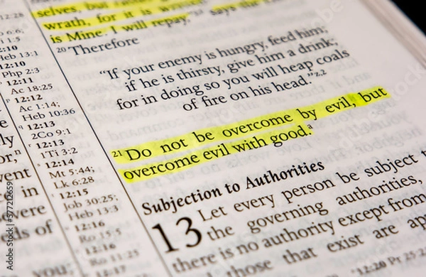 Obraz Romans chapter 12 verse 21