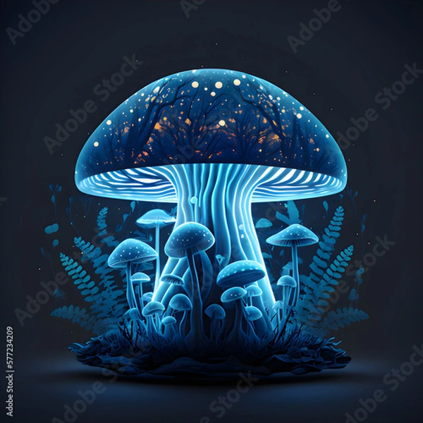 Obraz blue magic mushroom - IA