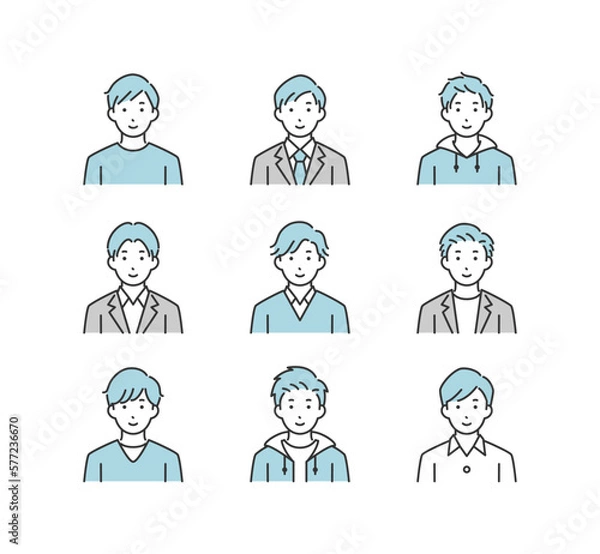 Fototapeta 男性のイラストアイコンセット