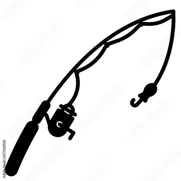 Obraz fishing glyph icon