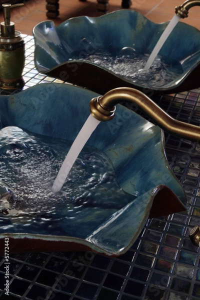 Fototapeta Running water  - Moroccan style sink