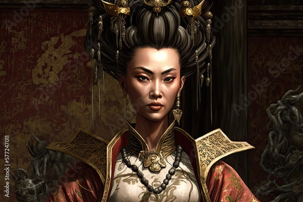 Fototapeta Empress Wu Zetian becoming the only woman to ever rule China made with generative ai