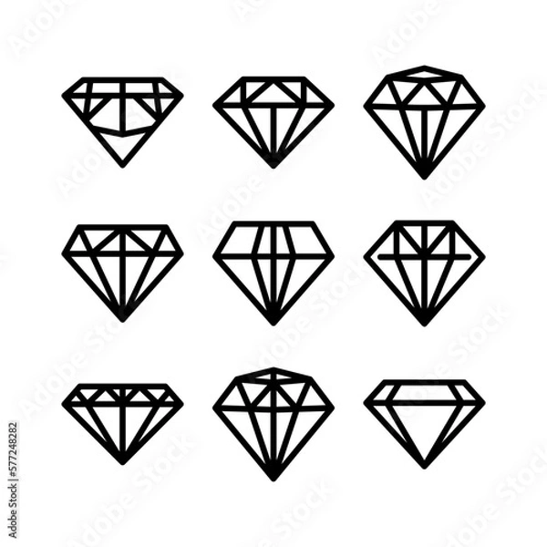 Obraz diamond icon or logo isolated sign symbol vector illustration - high quality black style vector icons
