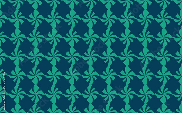 Fototapeta Seamless blue and green rhombus mill pattern. Suitable for fabric, wallpaper, textile, cover, backdrop, card, and fill background.