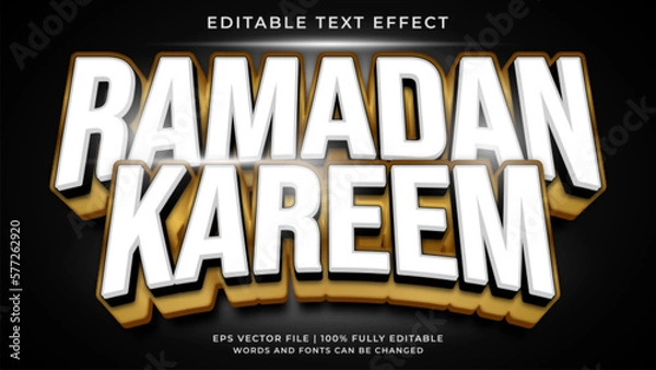 Fototapeta Ramadan kareem 3D editable text effect