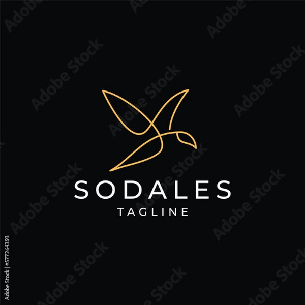 Obraz Bird line art logo icon design template