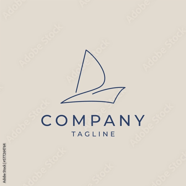 Fototapeta Sailboat logo design Vector template