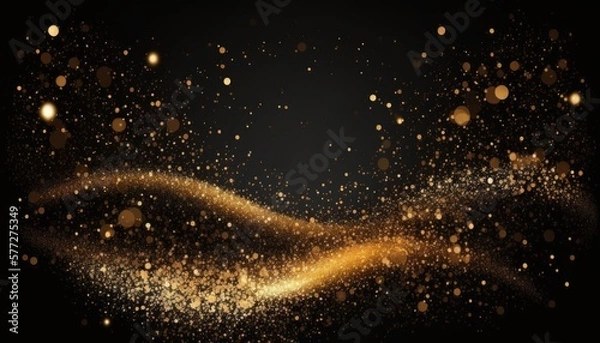 Obraz golden glitter lights isolated on dark background