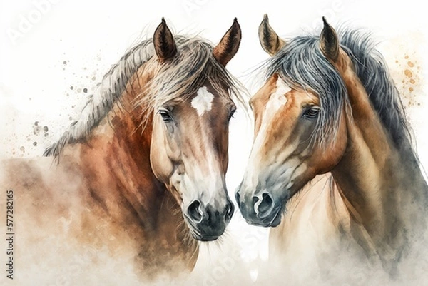 Obraz Portrait of two horses