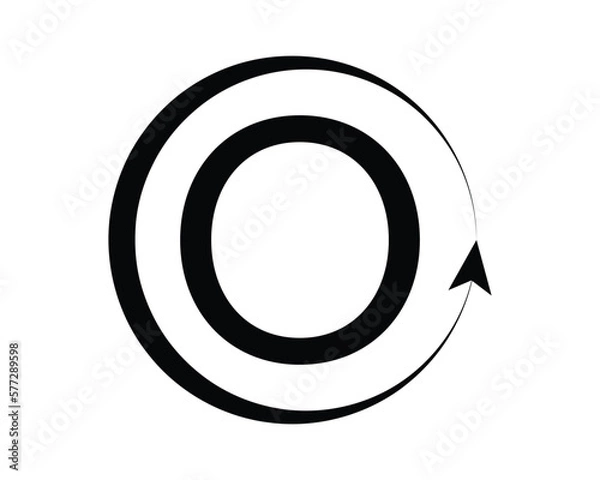 Obraz O letter vector with circle creative design template elements.