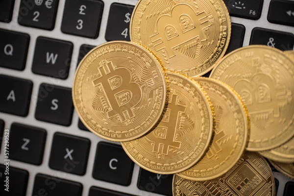 Obraz Bitcoin is a cryptocurrency and worldwide payment