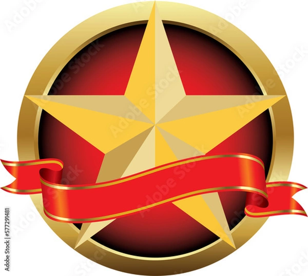 Obraz Branded golden symbol with stylized pentagonal. Vector