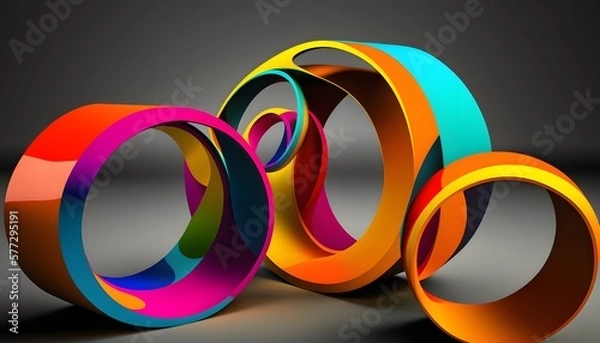 Fototapeta colorful rings created using AI Generative Technology