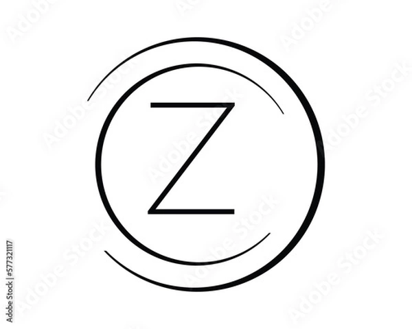 Obraz Z letter vector with circle creative design template elements.
