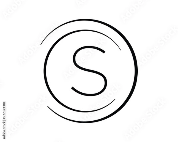 Obraz  S letter vector with circle creative design vector template