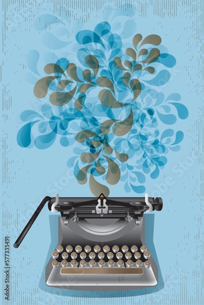 Fototapeta vintage typewriter with background