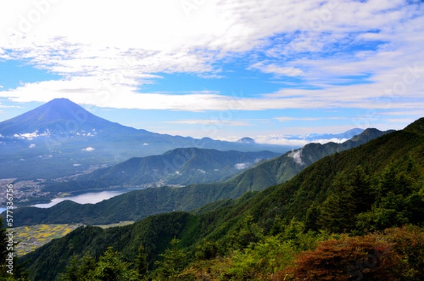Fototapeta 新道峠から見下ろす景色