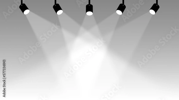 Obraz ステージの上のスポットライトのイラスト（背景透過）