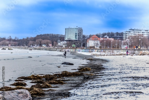 Obraz Winter sea beach Pirita in Estonia